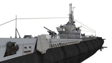 bir denizaltı 3d cg render