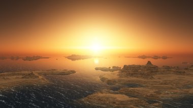 güneşin doğuşunu 3d cg render