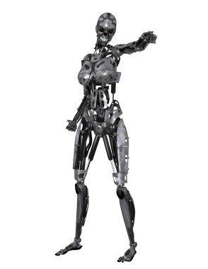 3d cg işleme bir kadın robot