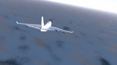 bir uçağın 3d cg işleme