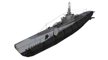 bir denizaltı 3d cg render