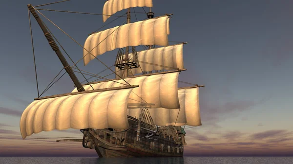 3D CG rendering of a sailing boat — Stock Photo, Image