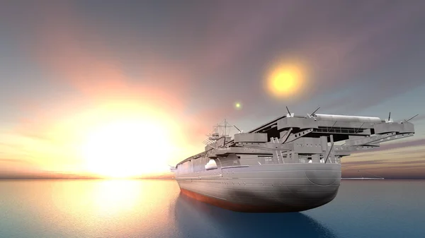 3D CG renderização de porta-aviões — Fotografia de Stock