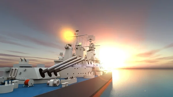 3D CG rendering of aegis-equipped destroyer — Stock Photo, Image