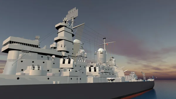 3D CG rendering of aegis-equipped destroyer — Stock Photo, Image