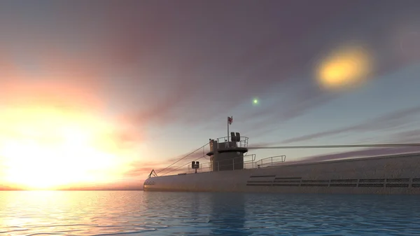 3d cg 渲染的一艘潜艇 — 图库照片