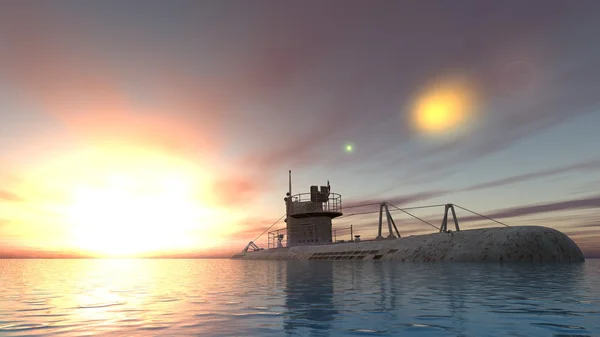 3D cg-rendering av en ubåt — Stockfoto