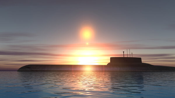 3D CG rendering of a submarine