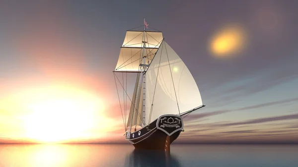 3D cg Darstellung eines Segelbootes — Stockfoto