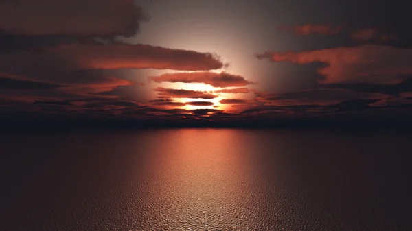 3D CG rendering of sun rise and horizon — Stock Photo, Image