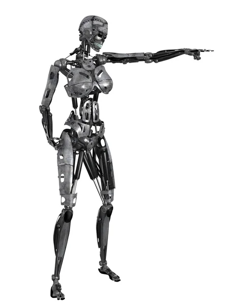 Representación 3D CG de un robot femenino —  Fotos de Stock