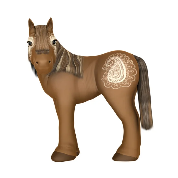 Rendering 3D CG di un cavallo — Foto Stock