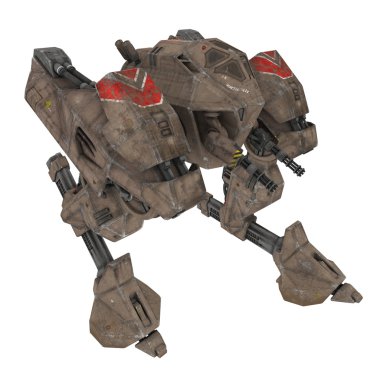 bir savaş robotu 3d cg render