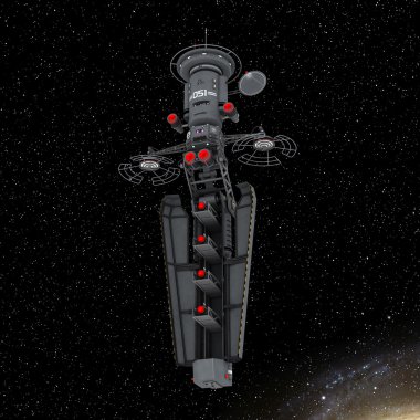 bir uzay gemisi 3d cg render
