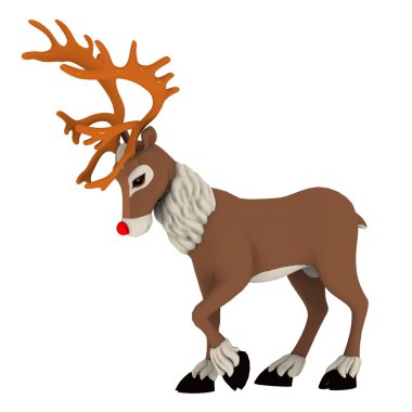 3d cg render bir Ren geyiği