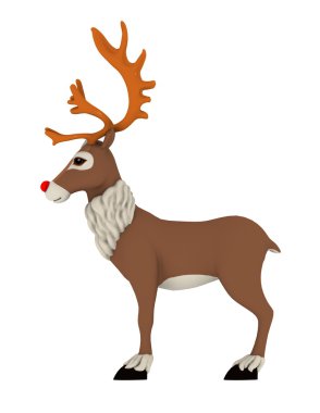 3d cg render bir Ren geyiği