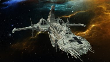 bir uzay gemisi 3d cg render