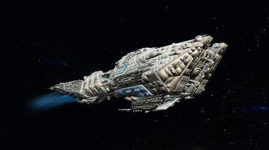 bir uzay gemisi 3d cg render