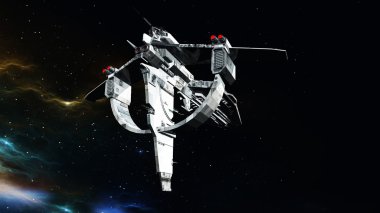 bir uzay gemisi 3d cg render
