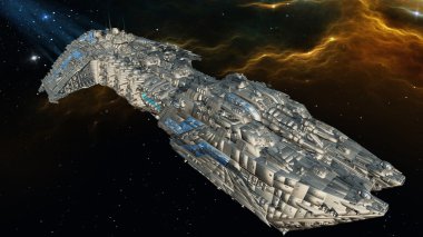 bir uzay gemisi 3d cg render