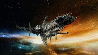 bir uzay gemisi 3d cg render