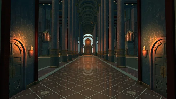 3D CG renderização da igreja — Fotografia de Stock