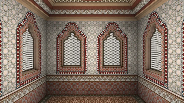 Vykreslování 3D cg arabském stylu paláce — Stock fotografie