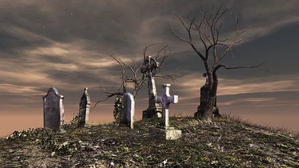 3D CG візуалізація кладовища — стокове фото