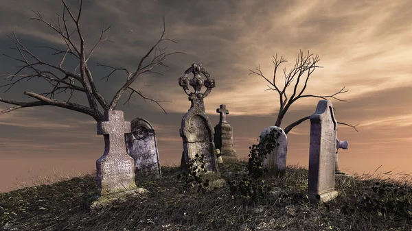 Rendering 3D CG del cimitero — Foto Stock