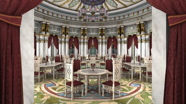 3D CG rendering of a grand hall — Stock Photo, Image