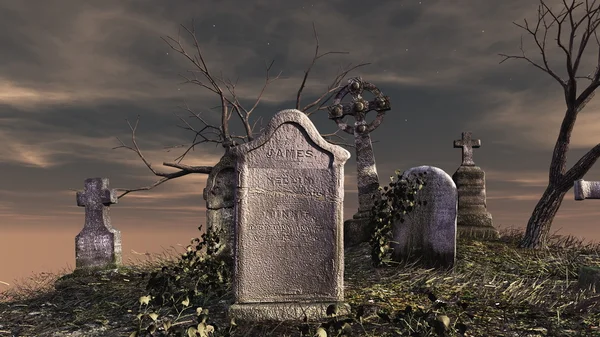 3D CG rendering of graveyard — Stock Photo, Image