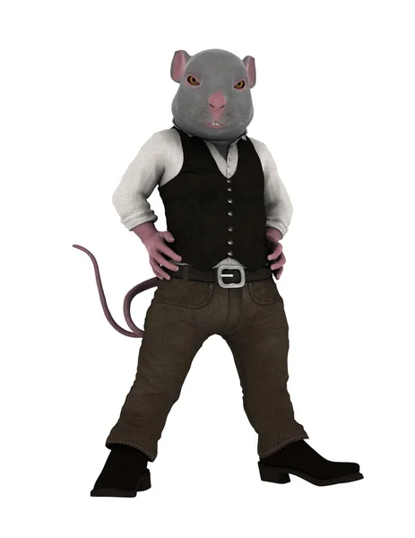3D CG renderização de um homem rato — Fotografia de Stock