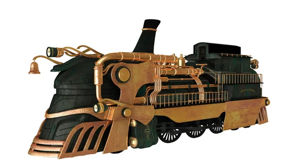 3D CG renderização de uma locomotiva a vapor — Fotografia de Stock