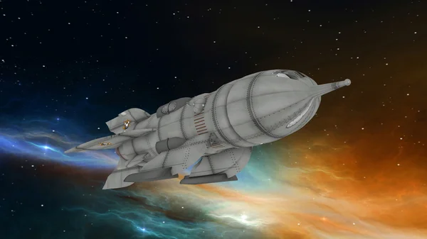 Rendering 3D CG di una nave spaziale — Foto Stock