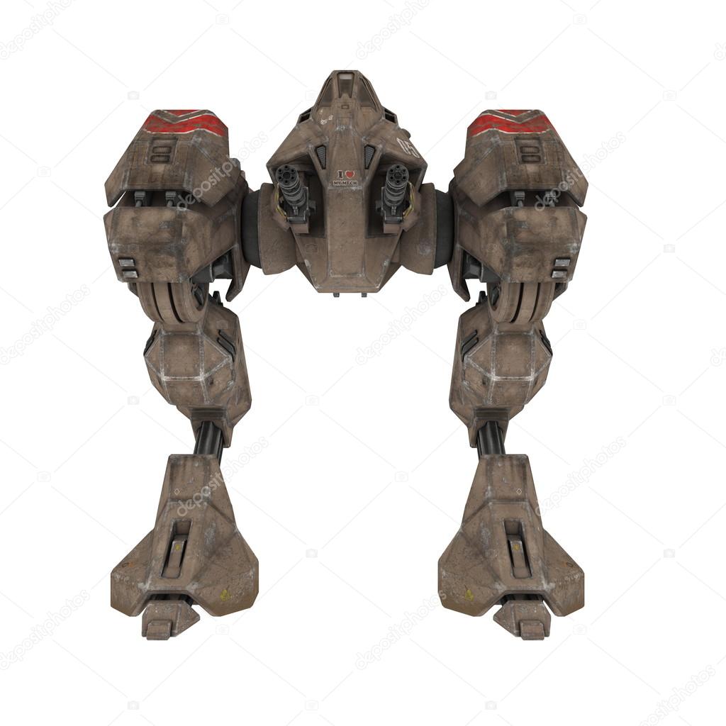 3D CG rendering of a battle robot