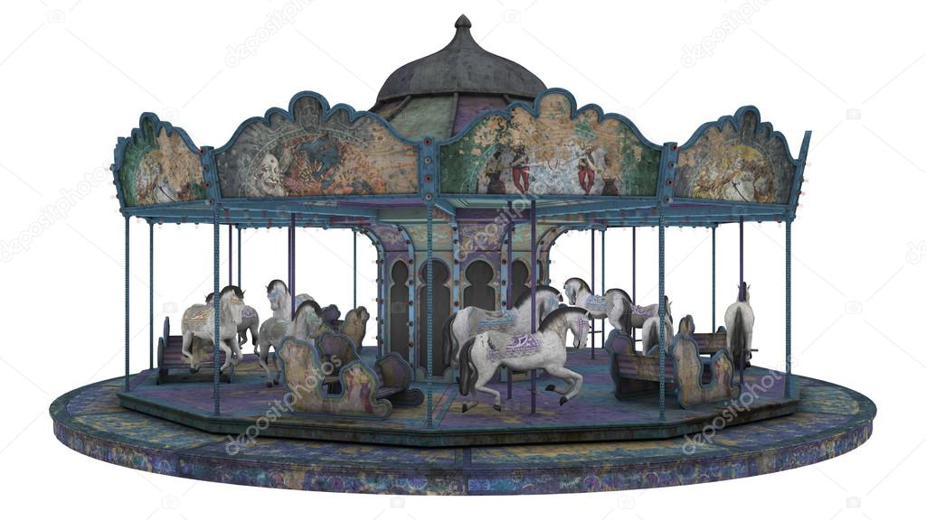 3D CG rendering of a merry-go-round