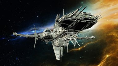 bir uzay gemisi 3d cg render