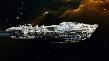 bir uzay gemisi 3d cg render