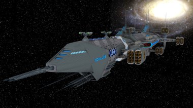 bir uzay gemisi 3d cg render