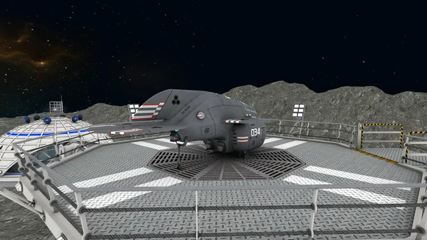 Rendu 3D 3D d'une station spatiale — Photo