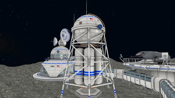 3D-cg-Darstellung einer Raumstation — Stockfoto