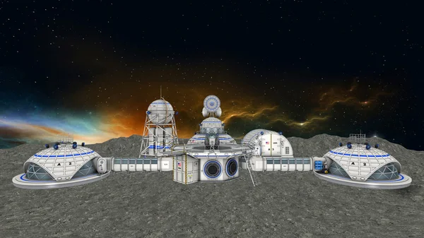 Representación 3D CG de una estación espacial — Foto de Stock