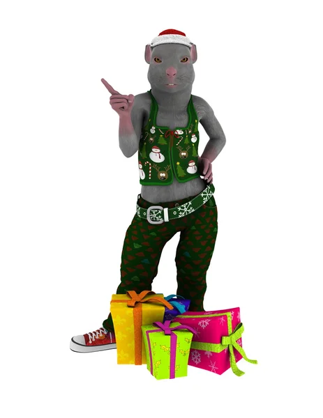 Weihnachtsmann der Maus — Stockfoto