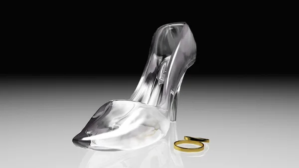 3d cg işleme cam Ayakkabı — Stok fotoğraf