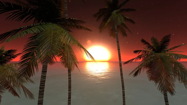 3d cg Darstellung des Sonnenaufgangs — Stockfoto