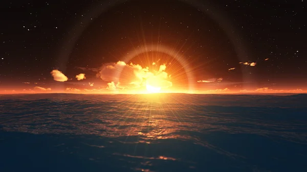 3D CG rendering of sun rise — Stock Photo, Image