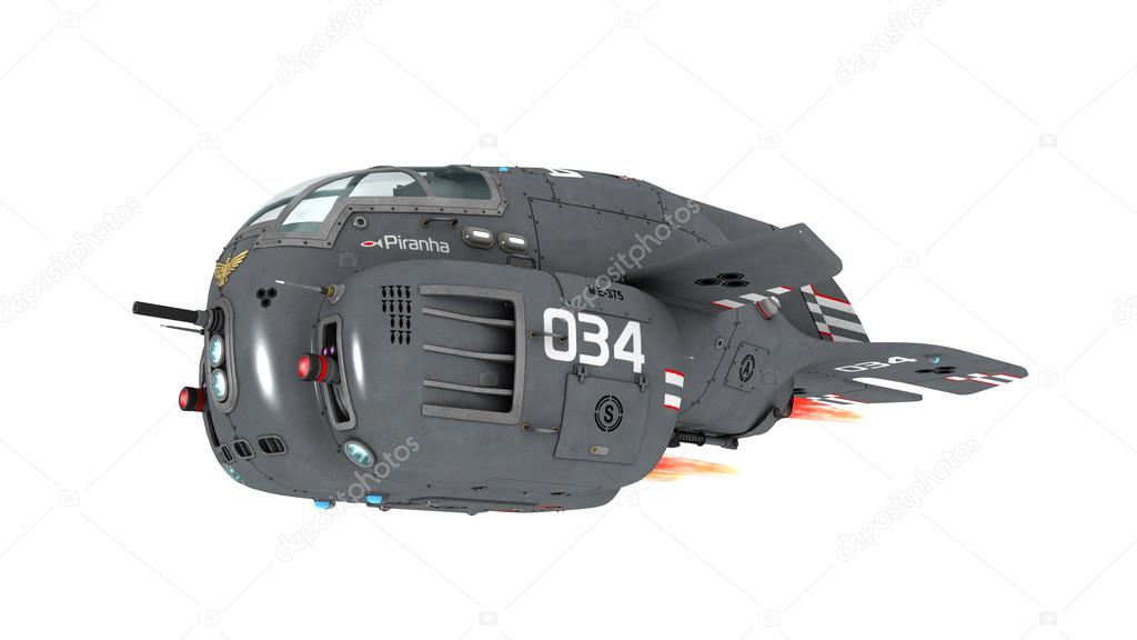 3D CG rendering of a space ship