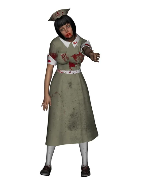 Bir kadın zombi 3D çizimi — Stok fotoğraf
