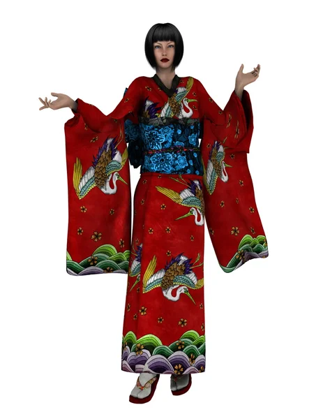 Dziewczyna kimono — Zdjęcie stockowe