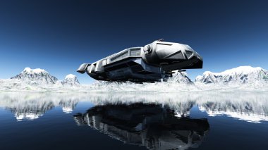 bir uzay gemisi 3D çizimi